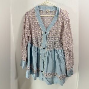 POL Blue and Purple Lace Top